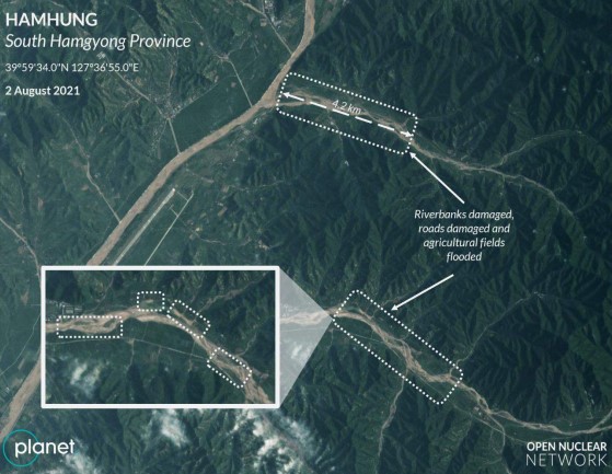 Along one of the other rivers riverbanks and roads were damaged and agricultural fields were flooded