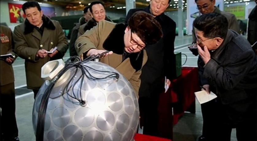 Kim Jong Un inspecting a bomb