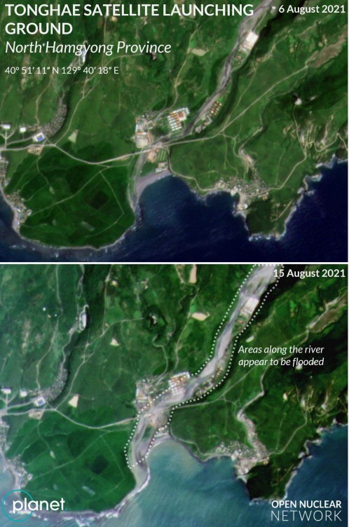 Flooded area at the Tonghae Satellite Launching Ground