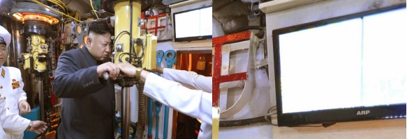 Kim Jong Un inside a Type 033 submarine