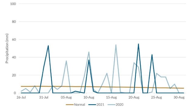 Precipitation at Hamhung in South Hamgyong Province