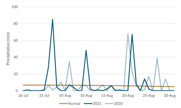 Precipitation at Pungsan in Ryanggang Province