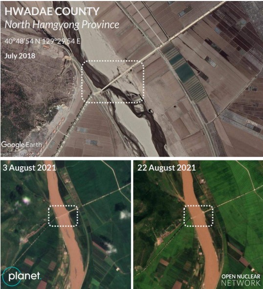  Repeated flooding of the bridge in Hwadae County