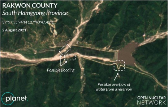 Water reservoir in Rakwon County, South Hamgyong Province, 2 August 2021